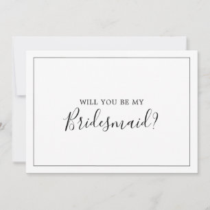 Minimalistische Bridesmaid-Vorschlagskarte Einladung