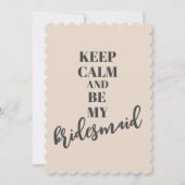 Minimalistische Bridesmaid-Vorschlagskarte Einladung (Vorderseite)