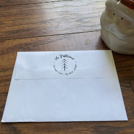 Minimalistische Briefmarke aus Fiberbaum Gummistempel