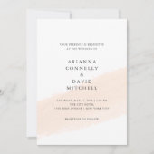 Minimalistische Brust| Blush Pink Stripe Hochzeit Einladung (Vorderseite)