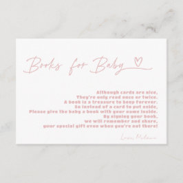 Minimalistische Buchanfrage für ein Sweet Girl Bab Begleitkarte