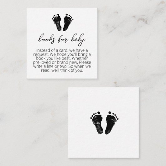 Minimalistische Bücher für Babydusche Begleitkarte (Vorne/Hinten)