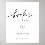 Minimalistische Bücher für Babysignatur Poster (Vorne)