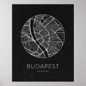 Minimalistische Budapest Stadtkarte Poster (Vorne)