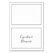 Minimalistische Buffet-Lebensmitteletiketten Tischnummer (Vorderseite)