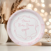 Minimalistische Bugrosa, moderne Babydusche Pappteller