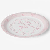 Minimalistische Bugrosa, moderne Babydusche Pappteller (Schrägansicht)