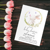 Minimalistische Bunny and Butterflies Babydusche Einladung