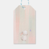 Minimalistische Bunny and Butterflies Babydusche Geschenkanhänger (Rückseite)