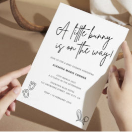 Minimalistische Bunny Baby Dusche Einladung Kaninc