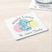 Minimalistische Bunny Line Art Ostereier Frühjahr Rechteckiger Pappuntersetzer (angewinkelt)