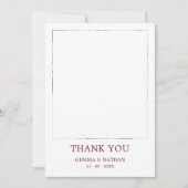 Minimalistische Burgund 1 Foto Hochzeit Dankeschön Dankeskarte (Vorderseite)