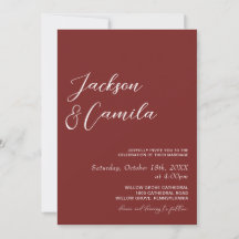 Minimalistische Burgund-Foto-Hochzeit