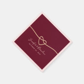 Minimalistische Burgund-Kalligrafie Hochzeit von N Serviette (Ecke)
