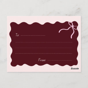 Minimalistische burgunderrote Postkarte mit Schlei