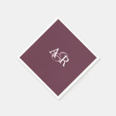 Minimalistische Burgundy-Anfangsmonographie Serviette (Ecke)