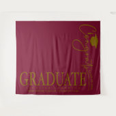 Minimalistische Burgundy Gold Glückwunsch Graduate Wandteppich (Vorderseite (Horizontal))