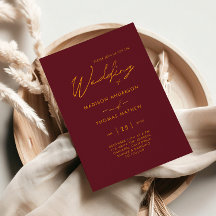 Minimalistische Burgundy Gold Moderne Typografie H