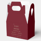 Minimalistische Burgundy Probe Dinner Hochzeit Geschenkschachtel (Geöffnet)