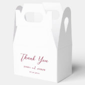 Minimalistische Burgundy Red & White Simple Weddin Geschenkschachtel (Geöffnet)