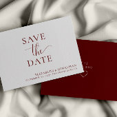 Minimalistische Burgundy Wedding speichert die Dat Einladung