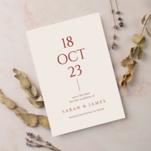 Minimalistische Burnt Orange Typografie Moderne Ho Save The Date