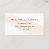 Minimalistische Bürste | erröten rosa Streifen Visitenkarte (Rückseite)