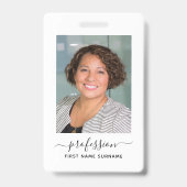 Minimalistische Business-ID mit Foto- und QR-Code Ausweis (Vorderseite)