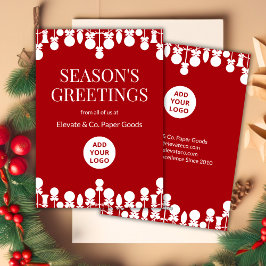 Minimalistische Business-Urlaubskarte | Logo und M Feiertagskarte