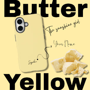 Minimalistische Butter-Gelbe Ästhetik iPhone 16 Hülle