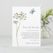 Minimalistische Butterfly Wildblume QR Code Hochze Dankeskarte (Stehend Vorderseite)
