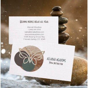 Minimalistische Butterfly-Yoga-Visitenkarte Visitenkarte