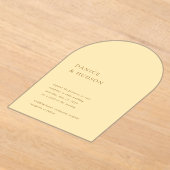 Minimalistische Buttergelbe Moderne Hochzeit Acryleinladungen (Ablage )