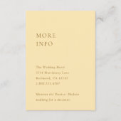 Minimalistische Buttergelbe Moderne Hochzeit Begleitkarte (Vorderseite)