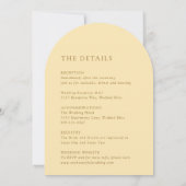 Minimalistische Buttergelbe Moderne Hochzeit Einladung (Rückseite)