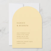 Minimalistische Buttergelbe Moderne Hochzeit Einladung (Vorderseite)