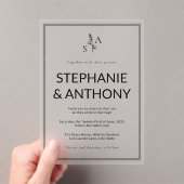 Minimalistische BW-Monogramm-Wildblume Acryleinladungen (Insitu (Handheld))