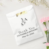 Minimalistische BW-Monogramm-Wildblume Geschenktütchen (Versiegelt)