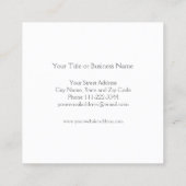 Minimalistische Cactus Business Card Quadratische Visitenkarte (Rückseite)