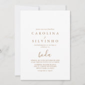 Minimalistische Calligrafie Brown Boda Wedding Einladung (Vorderseite)