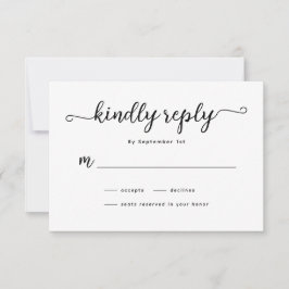Minimalistische Calligrafy Wedding RSVP Card