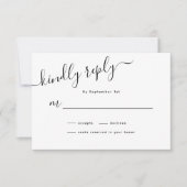 Minimalistische Calligrafy Wedding RSVP Card Karte (Vorderseite)