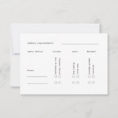 Minimalistische Calligrafy Wedding RSVP Card Karte (Rückseite)