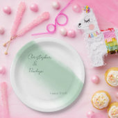 Minimalistische Calligraphie Emerald Watercolor Ho Pappteller (Party)