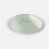 Minimalistische Calligraphie-Watercolor-Hochzeit Pappteller (Schrägansicht)