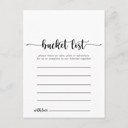 Minimalistische Calligraphy Simple Ecket List Card Postkarte (Vorderseite)