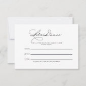 Minimalistische Calligraphy Wedding Song Request C RSVP Karte (Vorderseite)