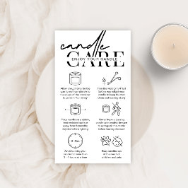 Minimalistische Candle Safety Instructions Cards Visitenkarte