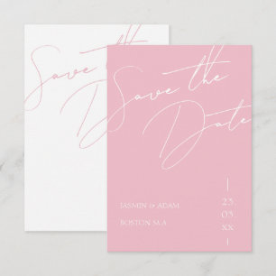 Minimalistische Candy Pink Schrift-Typografie Hoch Save The Date