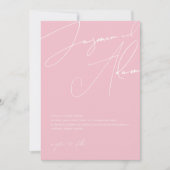 Minimalistische Candy Pink Script Typografy Weddin Einladung (Vorderseite)